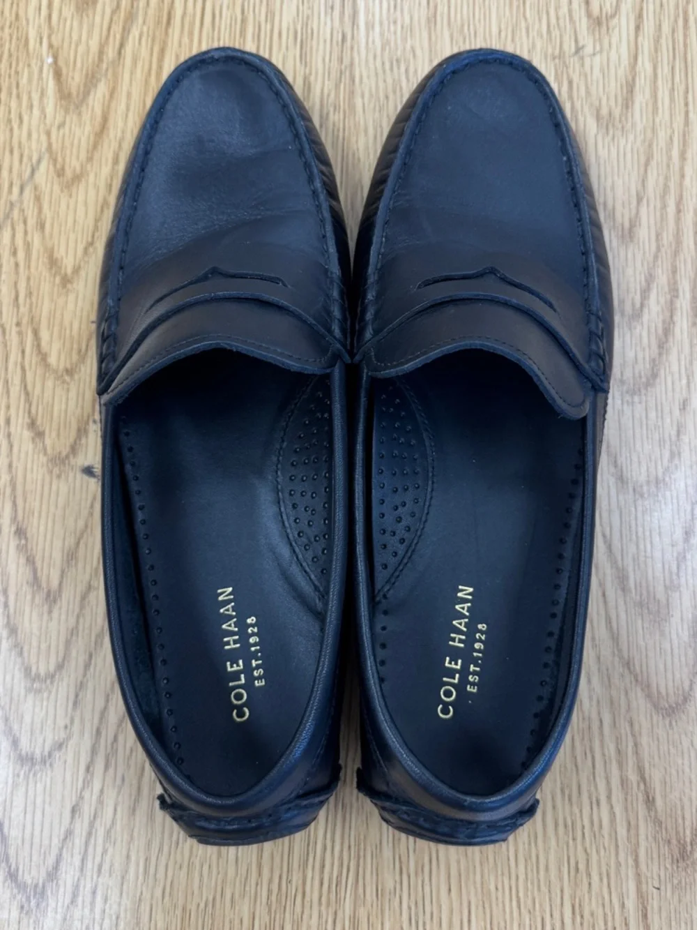 Cole Haan Women’s Black Leather Penny Driving Loafers Size 8B Minimalist Preppy